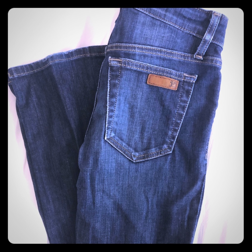 Dark wash slim fit bootcut jeans